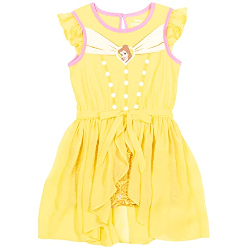 Disney Princess Belle Little Girls Romper With Skirt Overlay 6-6X