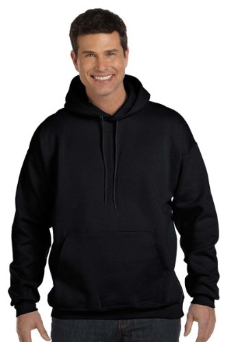 Hanes Men's Ultimate Cotton Heavyweight Pullover Hoodie Sweatshirt, Black, Large