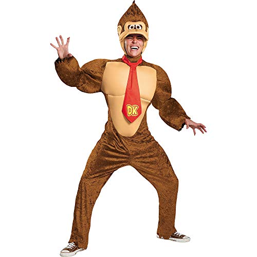 Disguise Mens Super Mario Donkey Kong Deluxe Adult-Sized Costume, Brown, XXL 50-52 US