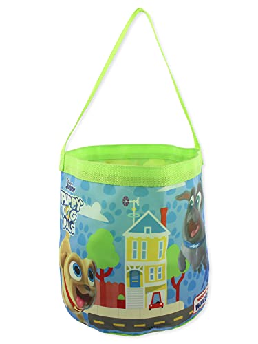 Disney Puppy Dog Pals Kids Collapsible Nylon Gift Basket Bucket Tote Bag (One Size, Blue)