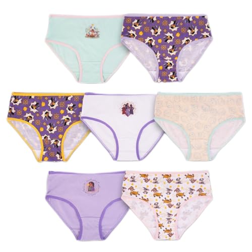 Disney Girls' Wish 100% Combed Cotton 7-Pack Underwear in Sizes 4, 6, 8, Wish-7pk