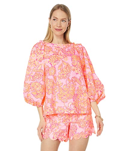 Lilly Pulitzer 3/4 Sleeve Barbara Cotton Dress Mandevilla Baby Days Bloom XS