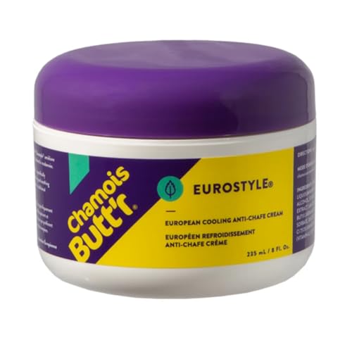 Chamois Butt'r Eurostyle Anti-Chafe Cream for Road, Gravel, Mountain Bike, 8 ounce jar, Cycling Plastic