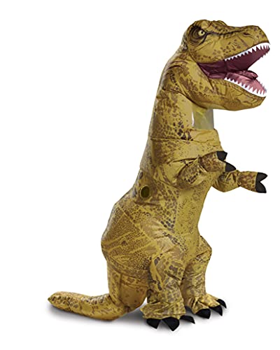 Jurassic World T-Rex Costume, Inflatable Dinosaur Costume for Kids, Children's Size, Fan Operated Expandable Blow Up Jumpsuit Multicolored