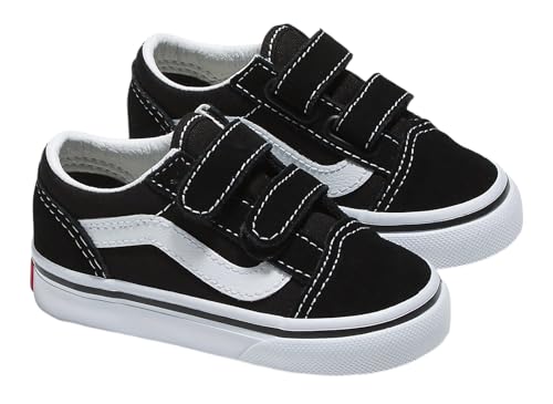 Vans, Old Skool V Toddler Shoe (Black - Canvas/Suede, 7)