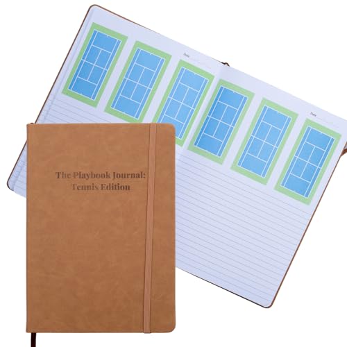 TENNIS COURT JOURNAL- The Playbook Journal: Tennis Edition - Large Hardcover Notebook with color tennis court diagrams for tennis coach, tennis player, and tennis lovers.