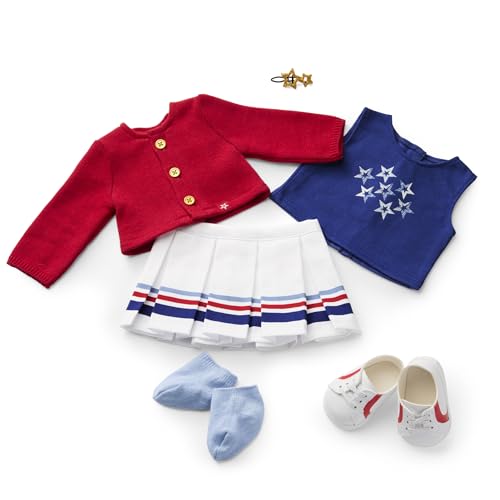 American Girl Team AG Sweater & Skirt Set 18 inch Doll Clothes with Tank Top, Red, White, and Blue, 6 pcs, Ages 6+