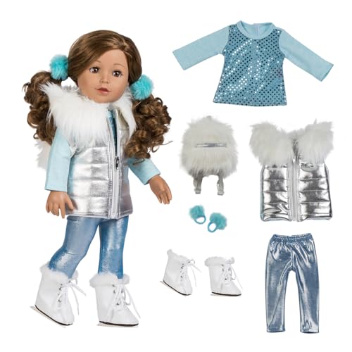 Adora Amazon Exclusive Amazing Girls Collection, 18” Realistic Doll with Changeable Outfit and Movable Soft Body, Birthday Gift for Kids and Toddlers Ages 6+ - Ice Skating Ava