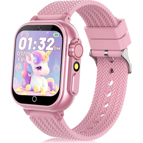 Smart Watch for Kids 3-12 Years Old, Girls Boys Watches with 32 Puzzle Games Video Camera Music Player Aluminum Case Audiobooks 1.5' HD Touchscreen Pedometer Birthday Gifts