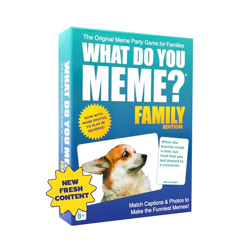 WHAT DO YOU MEME? Family Edition by Relatable, Popular Games for Kids 8+, Thanksgiving Day Games for All Ages, Great Fall Gift, Includes 300 Caption Cards and 65 Photo Cards