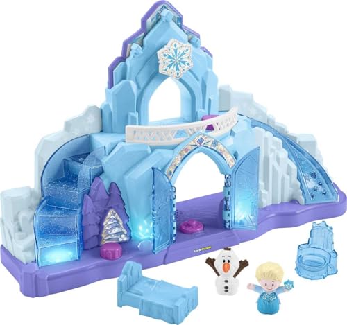 Fisher-Price Little People Toddler Toy Disney Frozen Elsa’s Ice Palace Musical Playset with Figures for Pretend Play Kids Ages 18+ Months​