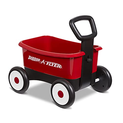 Radio Flyer Push & Pull Walker Wagon, 2-in-1 Wagon, Ages 1-4, Red Walker Toy