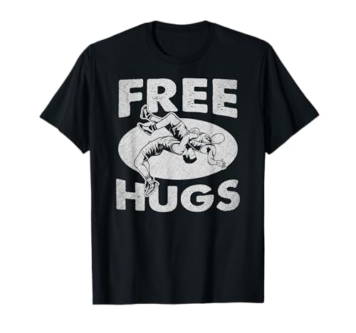 Wrestling - Funny Free Hugs Wrestling T-Shirt