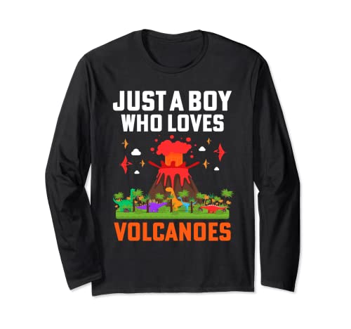 Toddler Boy Volcano Kids Magma Eruption Geology Long Sleeve T-Shirt