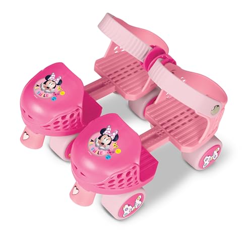 Minnie Mouse Junior Skates Includes Knee and Elbow Pads, Size Adjustable Design for Growing Feet