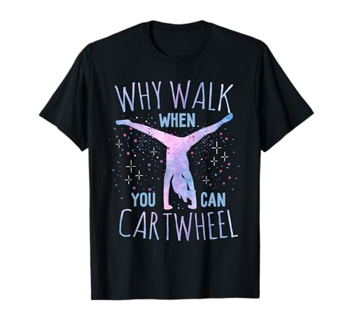 Cartwheel Gymnast Girl T-Shirt: Classic Fit, Tie-Dye, Short Sleeve - Black