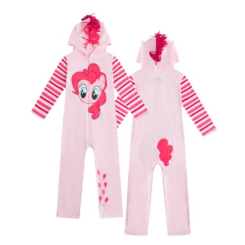 My Little Pony Pinkie Pie Girls Zip Up Hooded Cosplay Coverall with Ears and Tail for Toddler and Big Kids