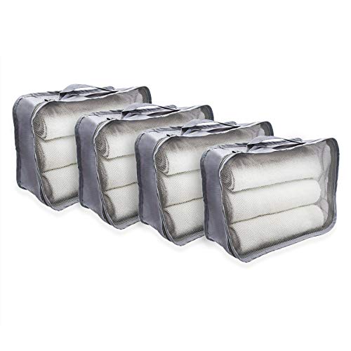 Rolling Nomad 4 Set Medium Packing Cubes for Suitcases, Travel, Camping, Grey