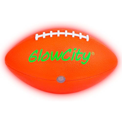 GlowCity Glow in The Dark Football - Light Up LED Ball - Perfect for Evening Play, Camping, and Beach Fun!