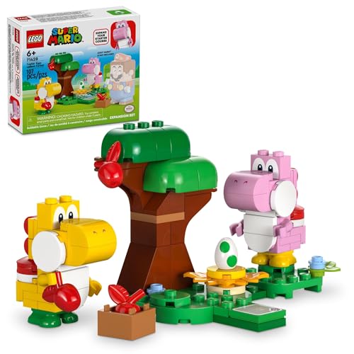 LEGO Super Mario Yoshis’ Egg-cellent Forest Expansion Set, Super Mario Collectible Toy for Kids, 2 Brick-Built Characters, Gift for Girls, Boys and Gamers Ages 6 and Up, 71428