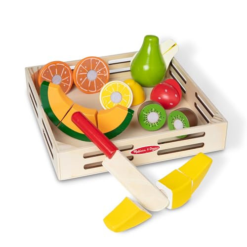 Melissa & Doug Cutting Fruit Set - Wooden Play Food Kitchen Accessory, Multi - Pretend Play Accessories, Wooden Cutting Fruit Toys For Toddlers And Kids Ages 3+