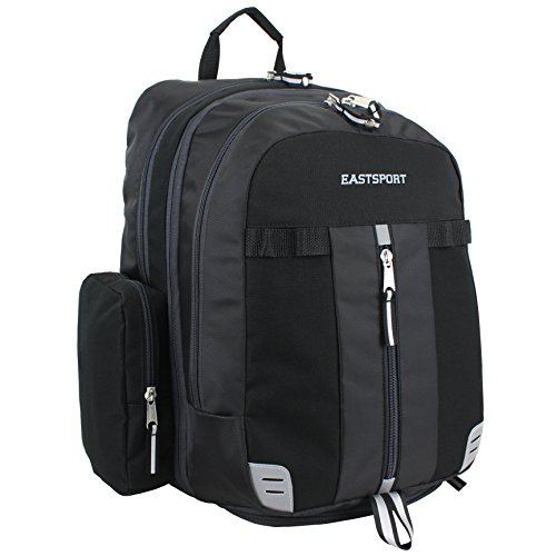 Eastsport Extra Large Backpack Expandable Oversized For Travel Hiking Work Camping Sports Outdoors With Drawstring Bag 18x13.5x9.5 Mochila De Viaje Black