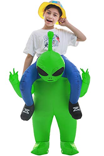 Double Couple Inflatable Alien Dinosaur Costume Halloween Blow up Costumes for Adult Kids