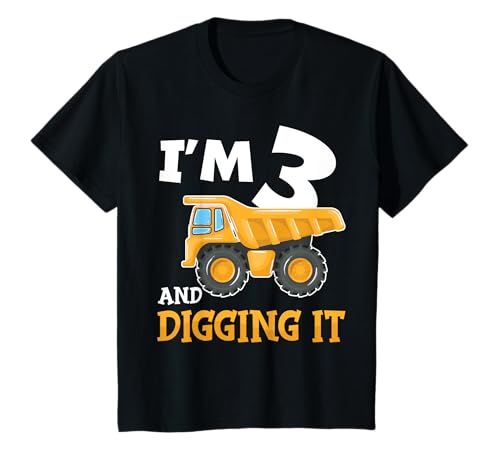 Three 3yr 3rd Birthday Construction Boy 3 Years Old T-Shirt