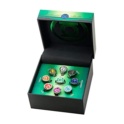 SalesOne LLC DC Comics Green Lantern Power Rings Emotional Spectrum Power Rings | Includes 9 Adjustable Rings Featuring Each Power Ring Emotion