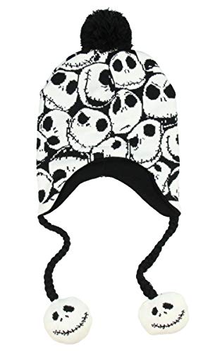 Nightmare Before Christmas Jack Skellington Allover Print Laplander Beanie White