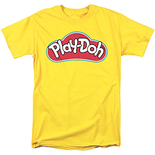 Play Doh Logo Unisex Adult T-Shirt for Men and Women, Yellow, Large