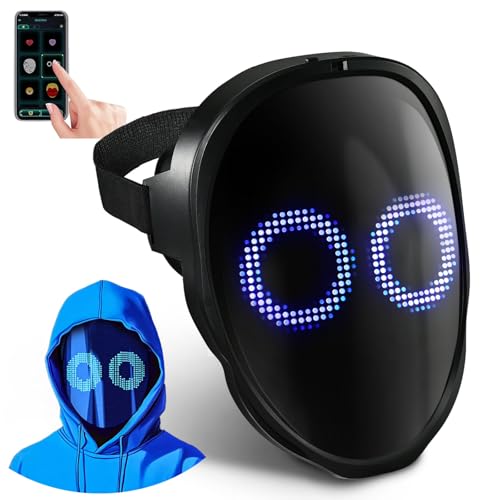 AIGLUN Smart LED Mask Programmable Face Transforming for Halloween,LED Light up Mask for Kids Gift,Boywithuke Mask for Fans