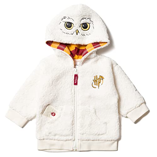 Harry Potter Hedwig Owl Newborn Baby Boys Fleece Zip Up Costume Hoodie White 3-6 Months