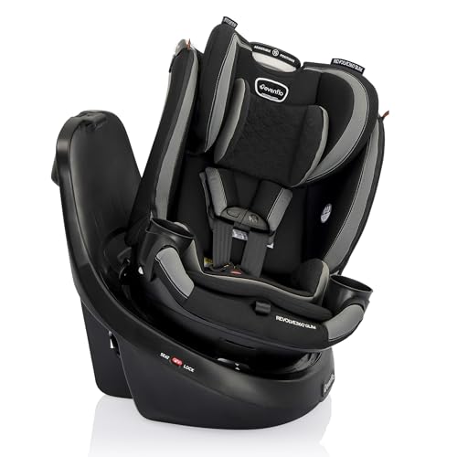 Evenflo Revolve360 Slim 2-in-1 Rotational Car Seat with Quick Clean Cover (Salem Black)