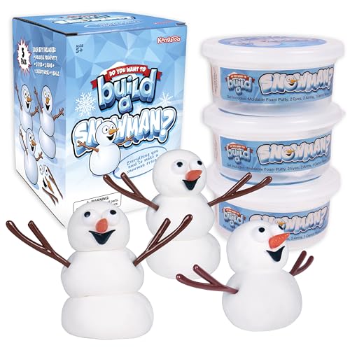 Kangaroo Stocking Stuffer for Kids Build a Snowman Kit 3Pk - Do You Want to Build a Snowman Christmas Craft - Fun Activity for Toddler Kids or Ages 5,6,7,8,9,10,11 Boy or Girl Non Toxic