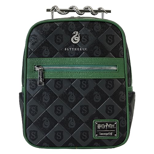 Loungefly Harry Potter: Slytherin Mini-Backpack with Wand Handle, Amazon Exclusive