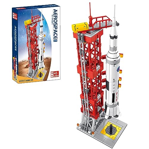 Block Builder Rocket Launch Building Block Set (457 Pieces) Space Series Building Blocks for Kids and Adults