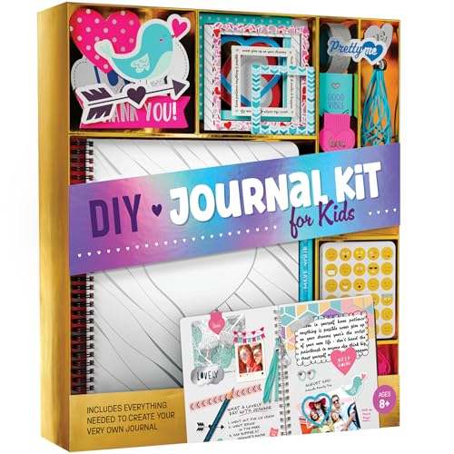 DIY Journal Kit for Girls - Great Gift for 8-14 Year Old Girl - Cool Birthday Easter Gifts Ideas for Teens - Fun, Cute Art & Crafts Kits for Tween Teenage Kids - Scrapbook & Diary Supplies Toy Set