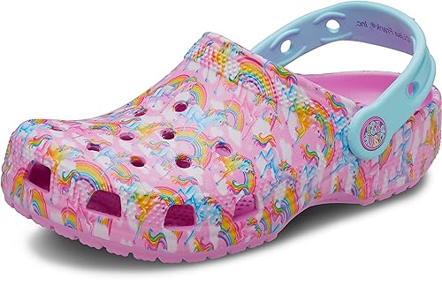 Crocs Classic Lisa Frank Clogs, Kids and Toddler Shoes, Taffy Pink, 4 US Unisex Big