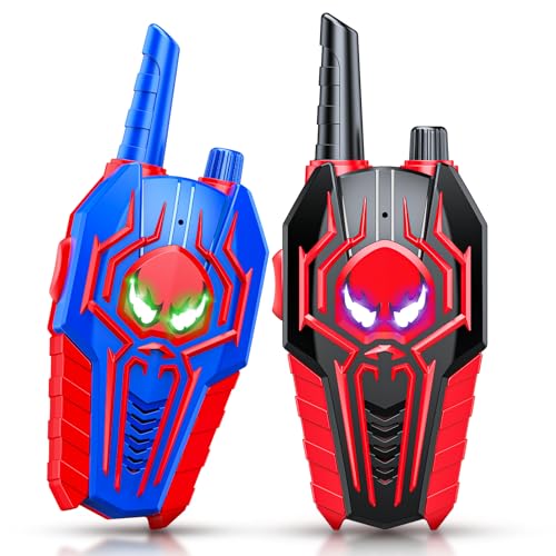 Spider Walkie Talkies for Kids: Toys Gifts for 3 4 5 6 7 8 9 Year Old Boys Girls Ages 5-7 Kids Walkie Talkies Outdoor Hiking 2 Way Radio Toy for 3-12 Year Old Boy Girl Halloween Birthday Gift Age 3-6