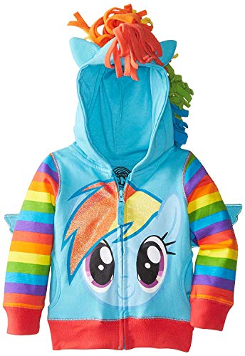 My Little Pony Girls' Rainbow Dash Cosplay Hoodie, Rainbow Dash, 4T