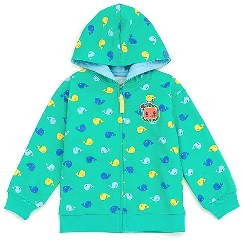 CoComelon Toddler Boys Fleece Zip Up Hoodie Green 2T