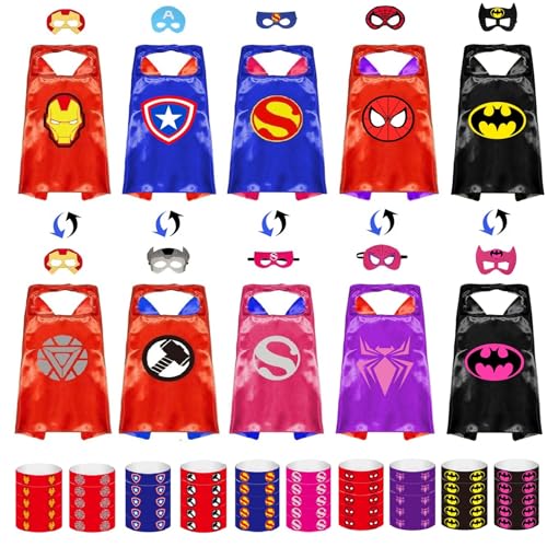 Dress Up Toys - Superhero Capes and Masks, Costumes Set for Kids - Ideal for Cosplay, Birthday Party, Christmas, Halloween - Fun Gift for 3-10 Year Old Boys and Girls