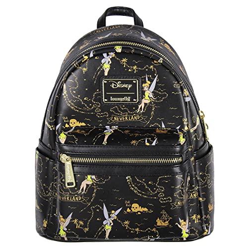 Loungefly Disney Tinkerbell Neverland Treasure Map All-Over Print Little Bit Of Pixie Dust Mini Backpack