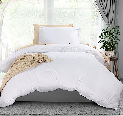 Utopia Bedding Duvet Cover Twin Size - 1 Duvet Cover with 1 Pillow Sham - 2 Pieces Bedding Duvet Cover with Zipper Closure - Soft Brushed Microfiber, 68 X 90 Inches (Twin/Twin XL, White)