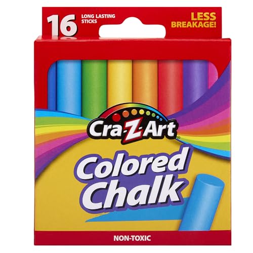 Cra-Z-Art Classic Colored Chalk, Assorted Colors, Pack Of 16 Pieces