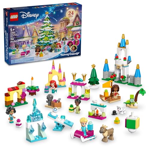 LEGO Disney Advent Calendar 2024 for Kids - Christmas Advent Calendar W/Mini Builds & 8 Minifigures, Ages 5+ - Disney Toys Gift Idea for Girls & Boys - 43253