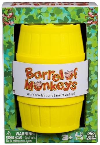 Spin Master Games, Barrel of Monkeys Retro Linking Family Game, Preschool Games, Classic Games, Family Game Night, Christmas Gifts for Kids Ages 3+