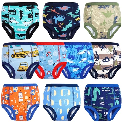 MooMoo Baby Training Underwear 10 Packs Absorbent Toddler Potty Training Pants for Boys and Girls Cotton 3T