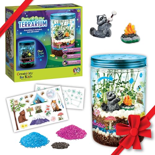 Creativity for Kids Grow 'N Glow Terrarium Kit for Kids - Educational Science Kits Ages 6-8+, Kids Gifts for Boys and Girls, Craft and STEM Projects